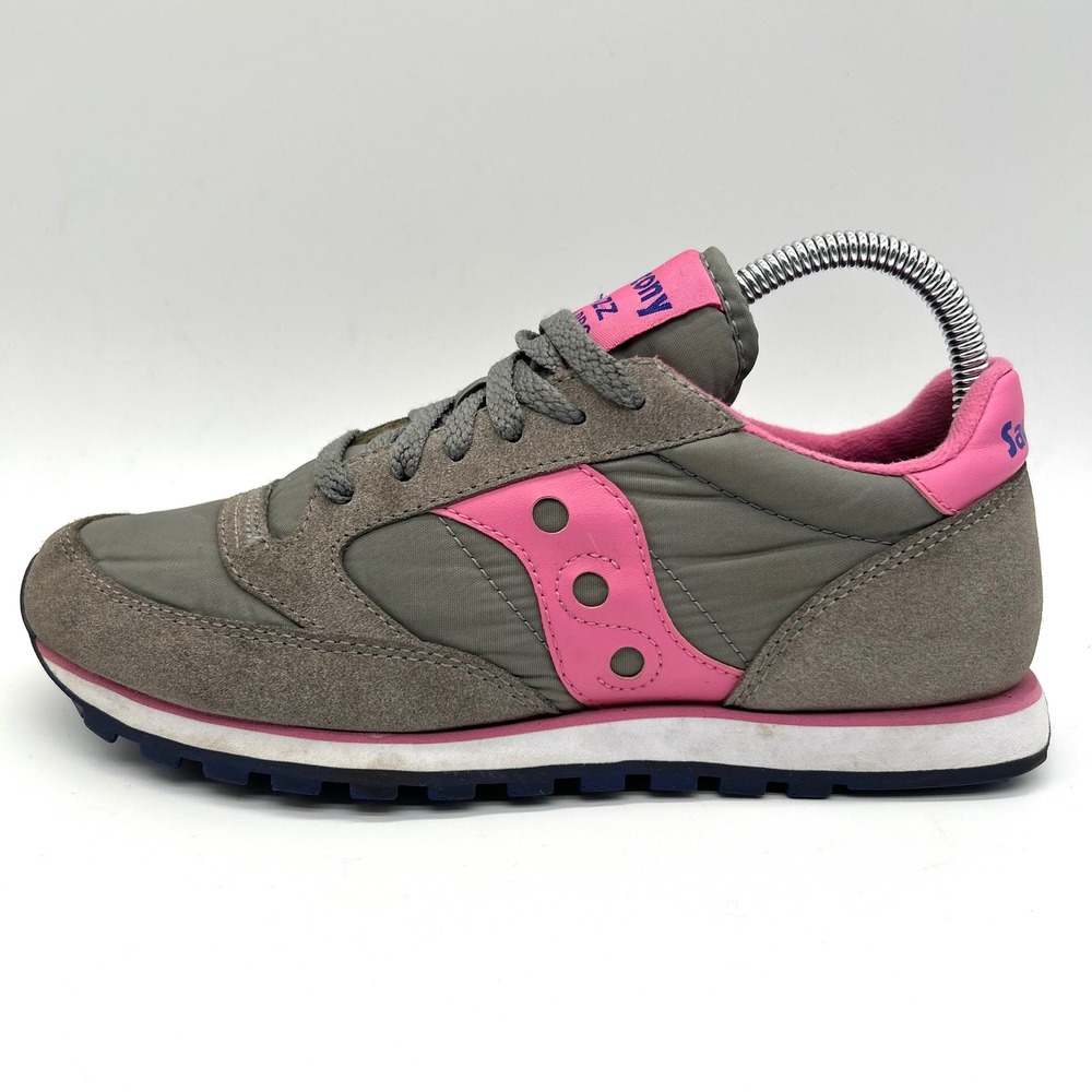 Saucony Jazz Low Pro Shoes Womens 7.5 Grey‎ Pink S1866-222 Retro Sneakers Sporty